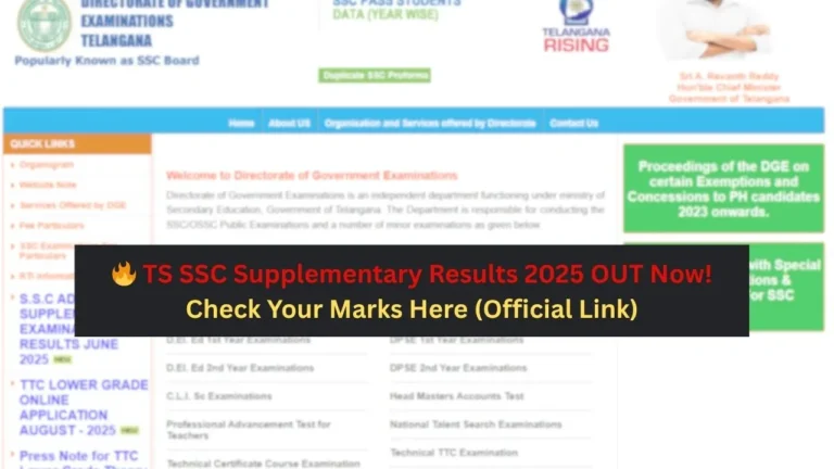 TS SSC Supplementary Results 2025